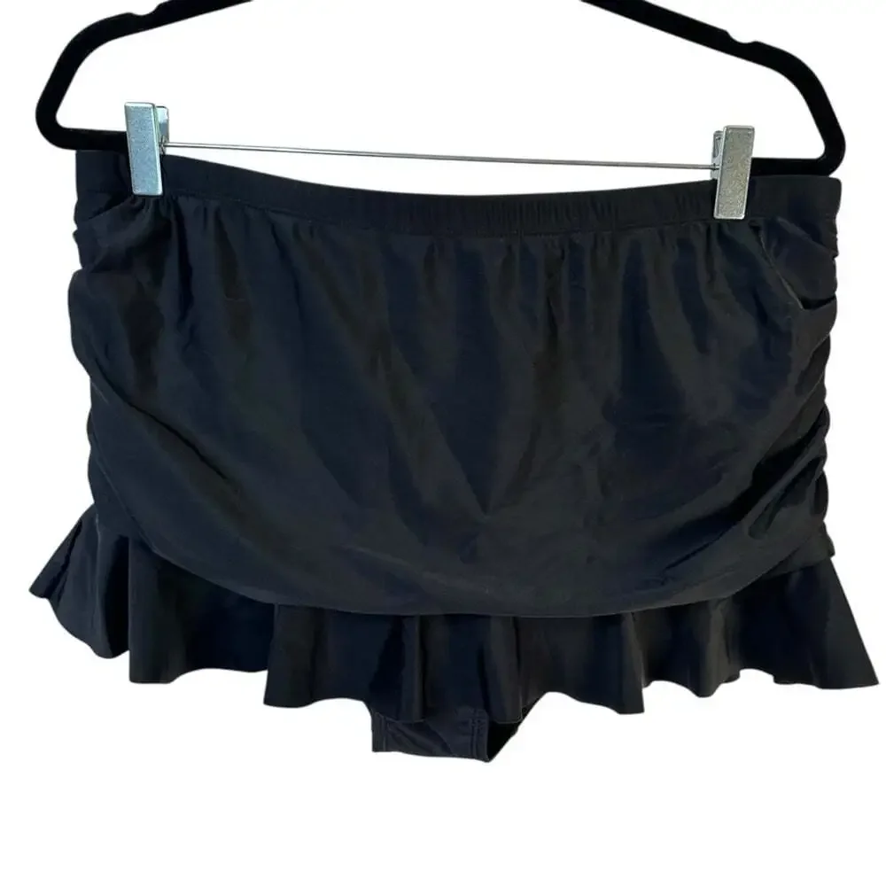 Peter Nygard Black Swim Skirt Size 14 New Bottoms Modest Fit Flowy Coverage NWT